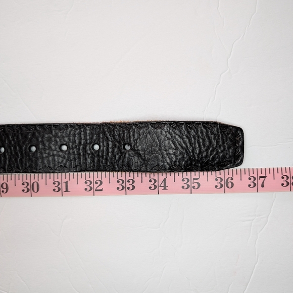 Fossil Black Leather Western Belt with Silver Studded Accents Small - Picture 7 of 7